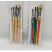 China Factory Natural Horse Hair Art Painting Flat Bristles Brush